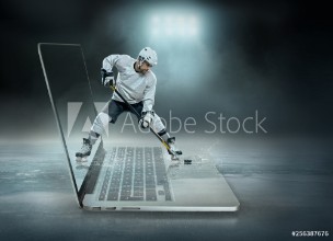Bild på Caucassian ice hockey Players in dynamic action in a professiona